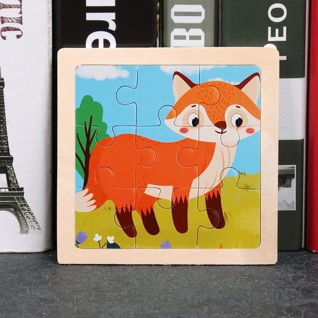 puzzle bois animaux renard