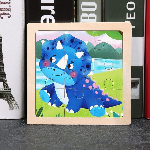 puzzle bois dinosaure triceratops