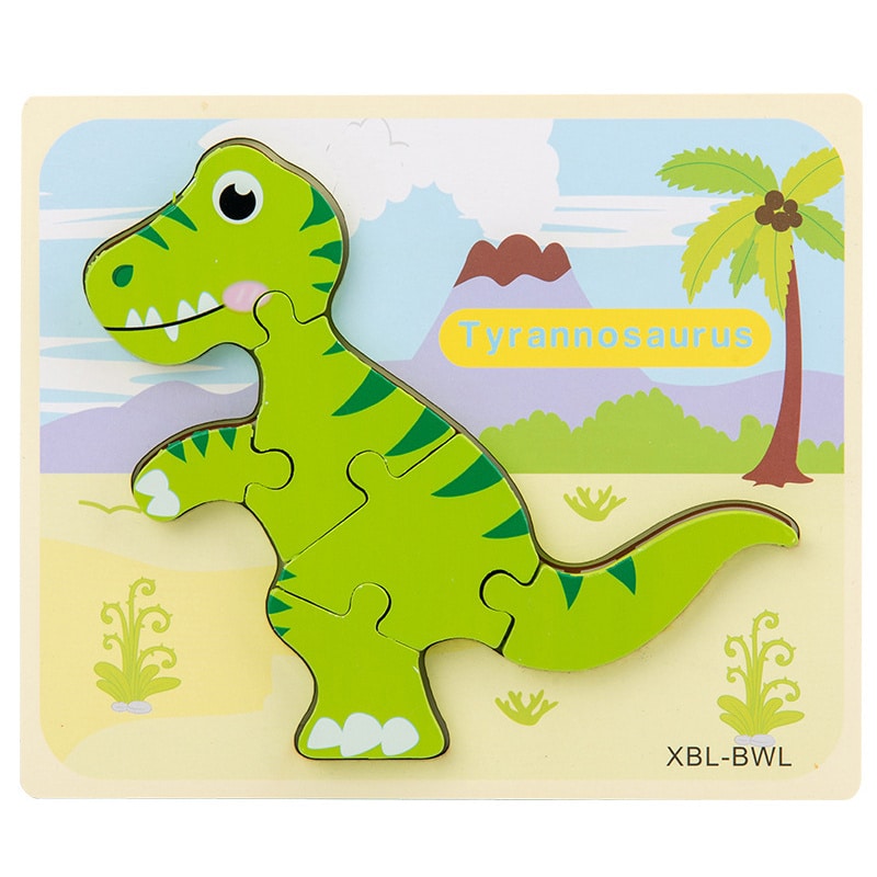 puzzle en bois cartoon dinosaure d 