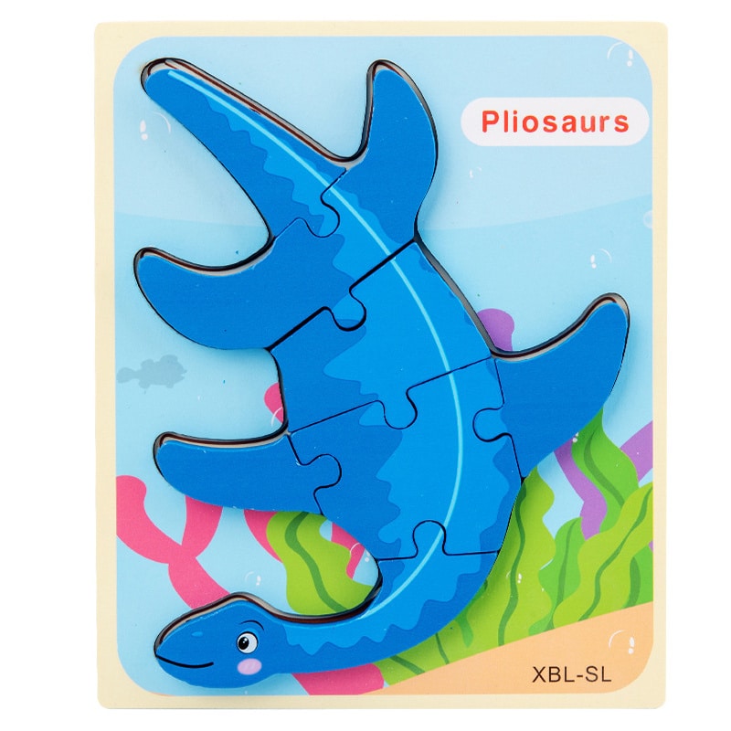 puzzle en bois cartoon dinosaure d 