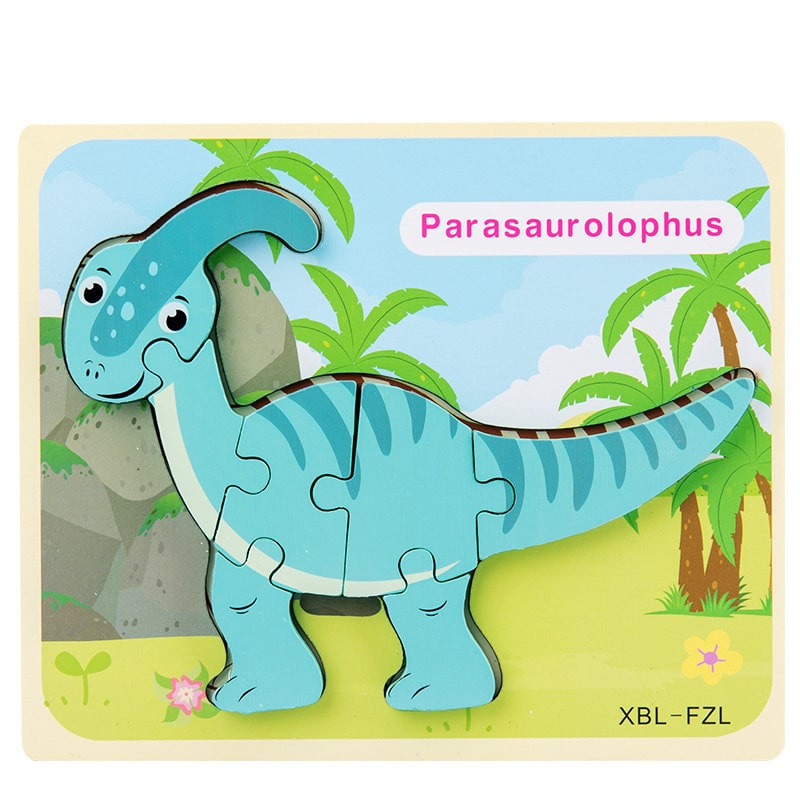 puzzle en bois cartoon dinosaure d 