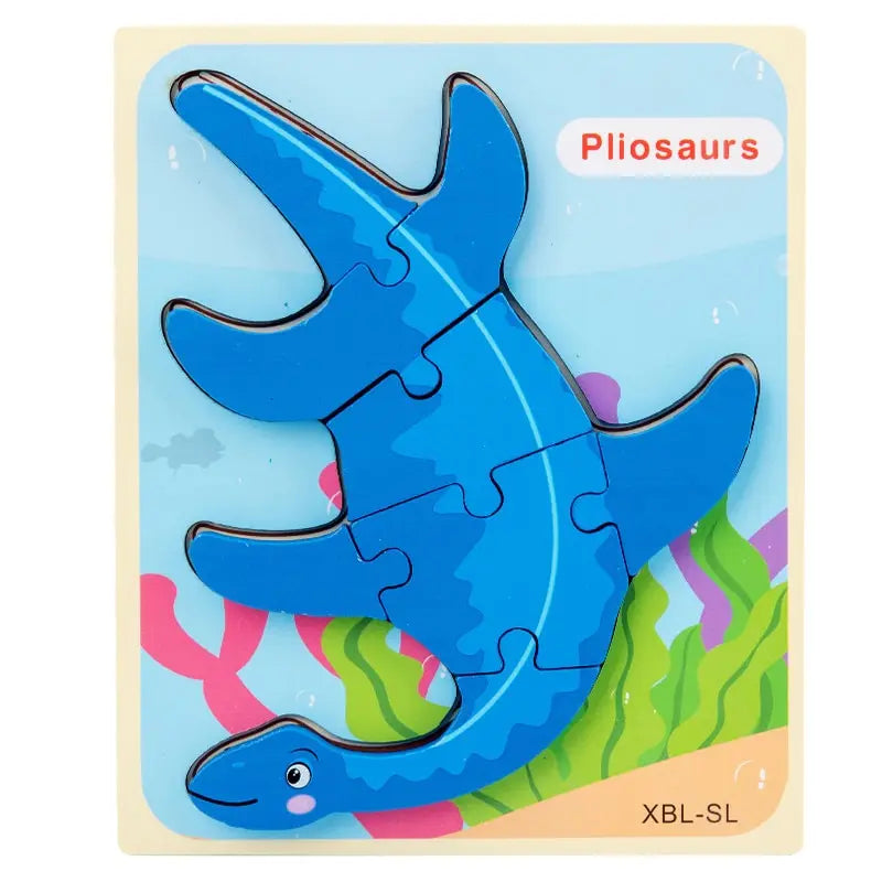 puzzle en bois cartoon dinosaure d 