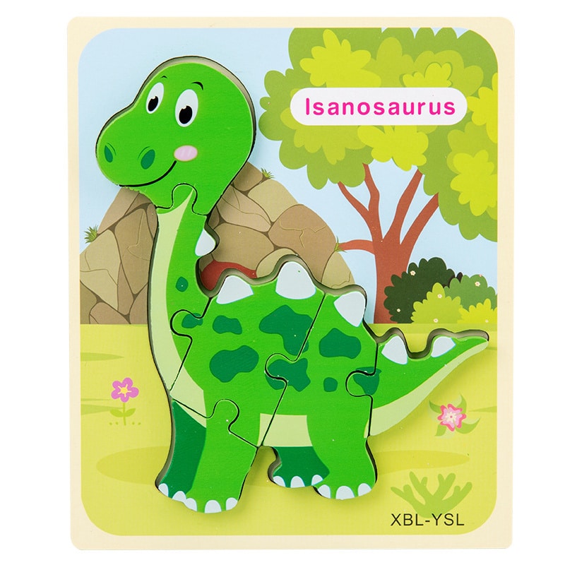 puzzle en bois cartoon dinosaure d 