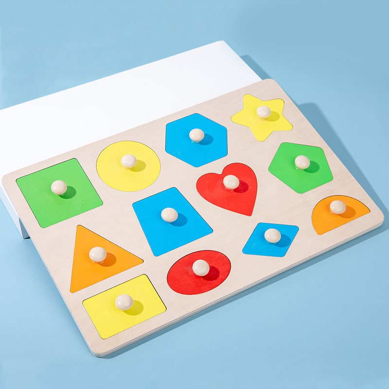 puzzle formes geometriques en bois 