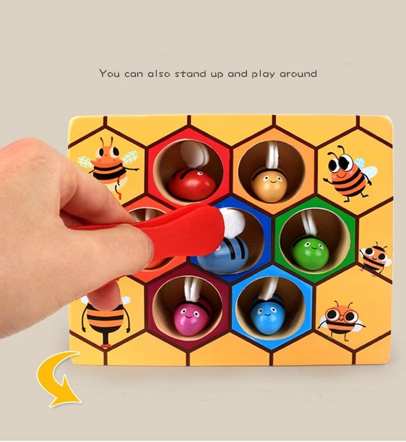 ruche a abeilles montessori avec pince 
