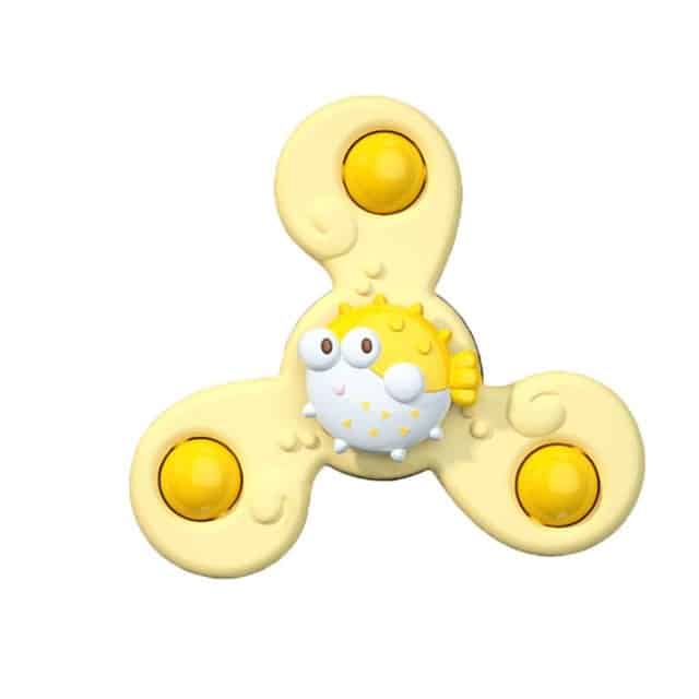 Un Spinner de Bain pour Baignoire jaune et jaune.