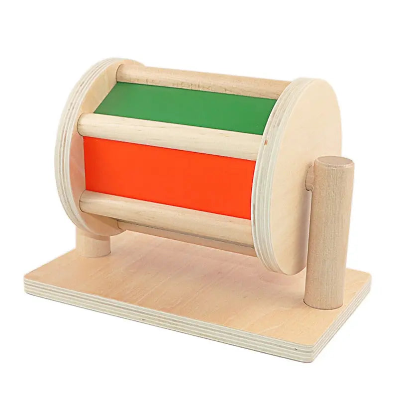 tambour tournant avec miroir et bille a l interieur orange