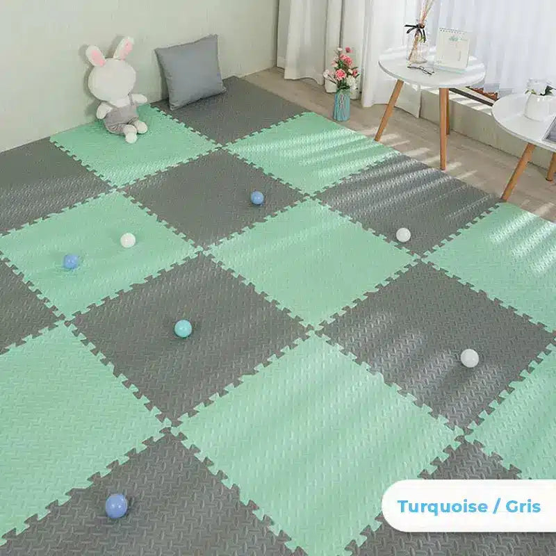 Tapis de Sol Épais Bébé à Deux Couleurs.
