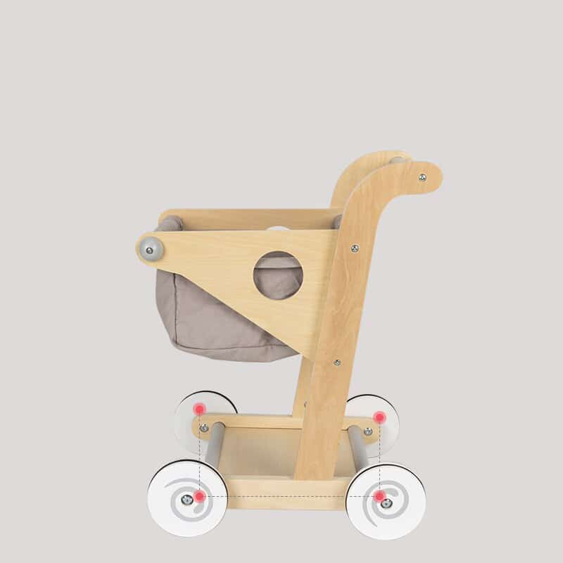 Un trotteur à roulettes et un petit panier - Trotteur Chariot de Marche Bébé - Petit Panier.
